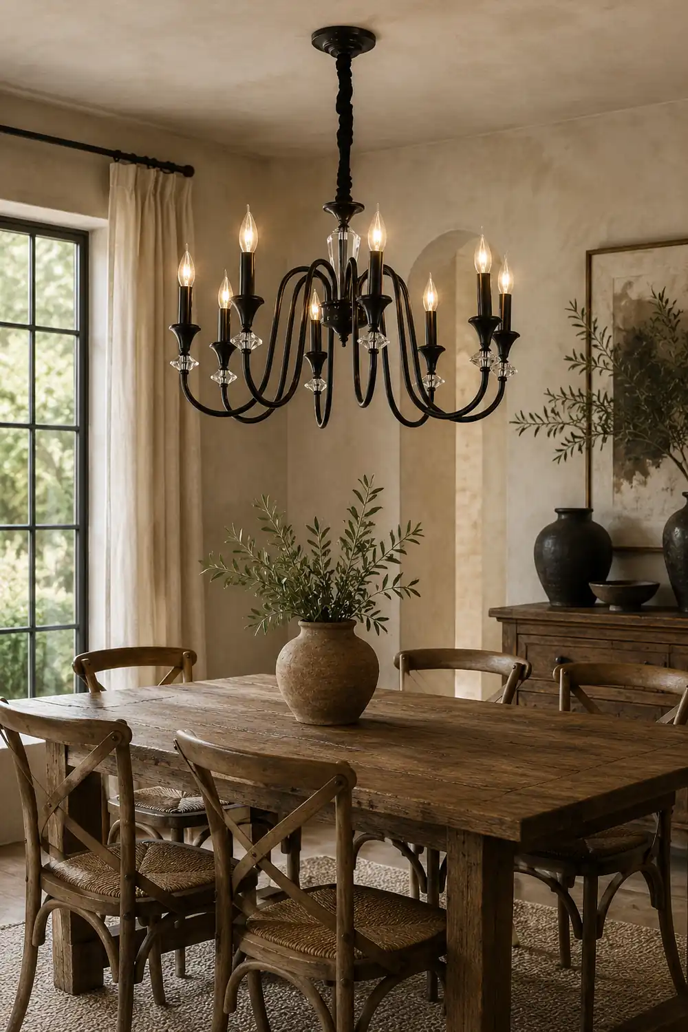 Vintage Iron Scroll Chandelier - Lumpaz