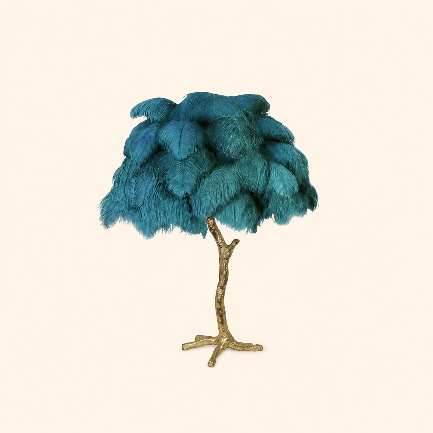 Colorful Ostrich Feather Table Lamp - Lumpaz