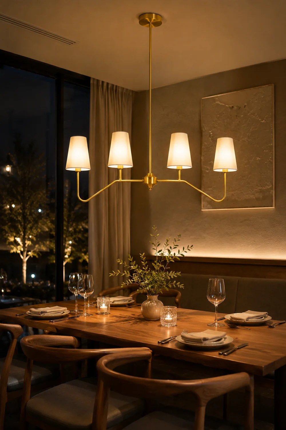 Daphne Brass Linear American Chandelier - Lumpaz