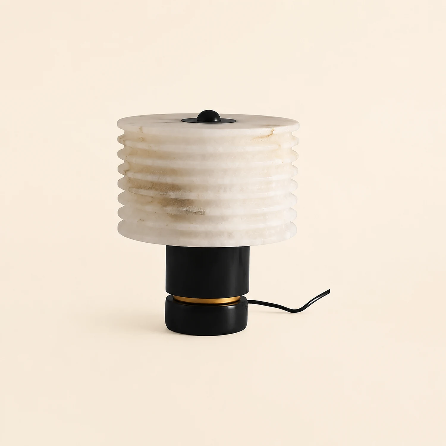 Luxury Black Alabaster Table Lamp - Lumpaz