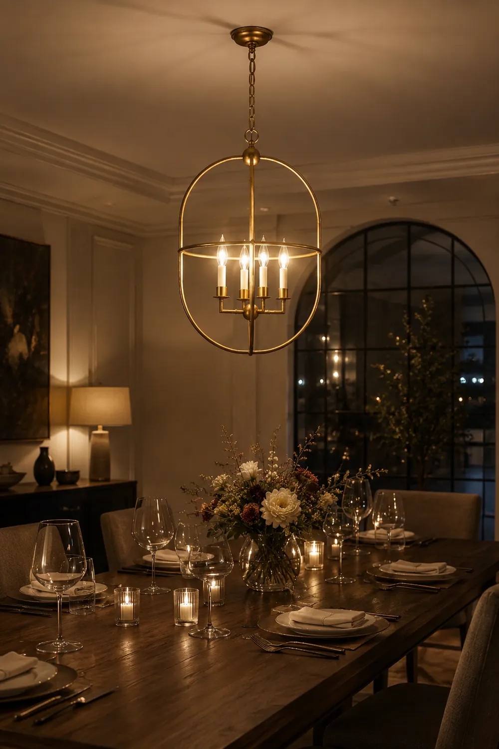 Desmond Antique Gold Oval Lantern Chandelier - Lumpaz