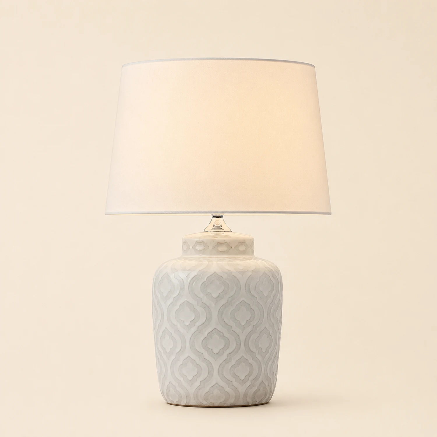 Textured Jar Table Lamp with Tapered Shade - Lumpaz