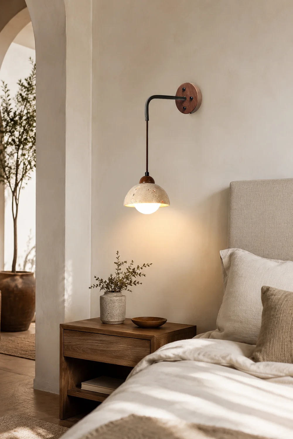 Wabi-sabi texture stone wall lamp - Lumpaz