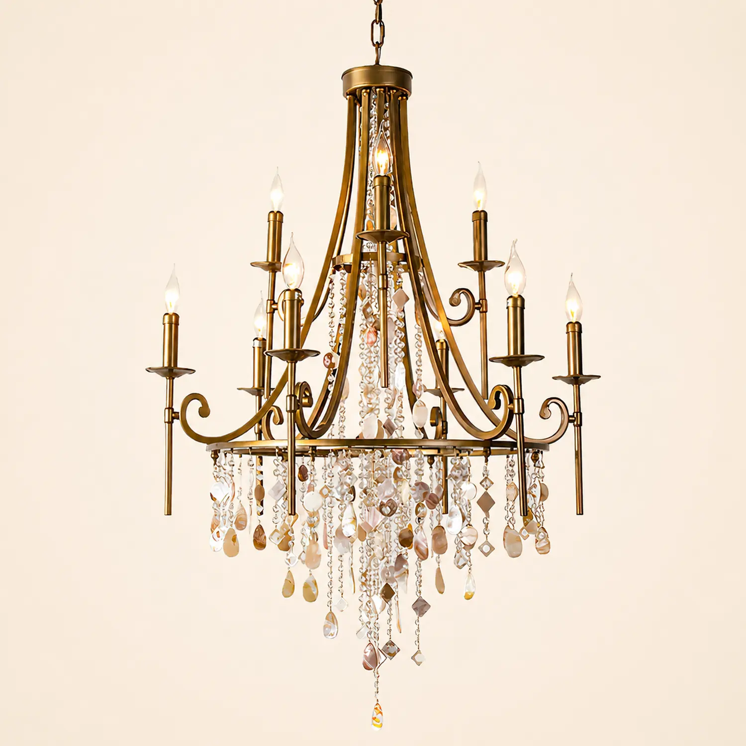 Tatum Lux American Shell Crystal Chandelier - Lumpaz