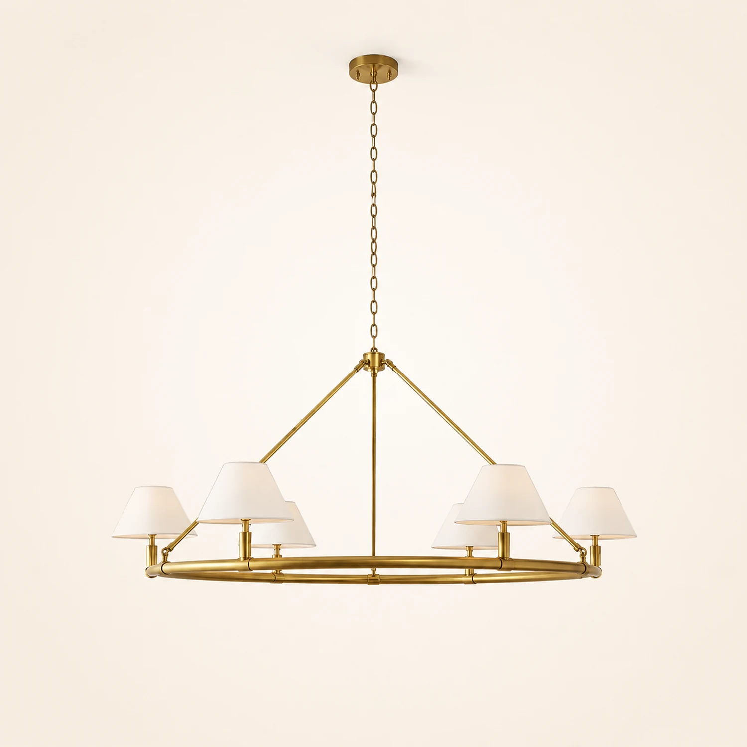Black Metal Ring Chandelier with Cone Shades - Lumpaz
