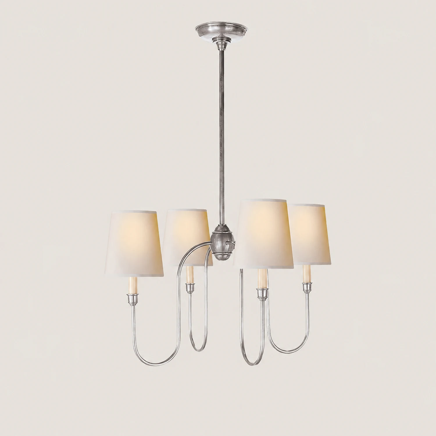 Classic 4-Light Brass Chandelier with Shades - Lumpaz