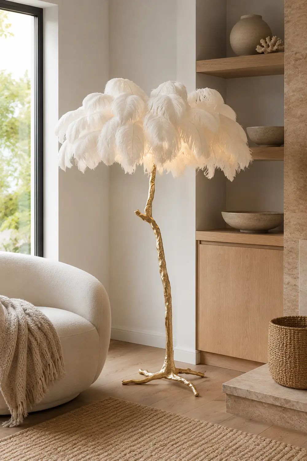 Colorful Ostrich Feather Floor Lamp - Lumpaz