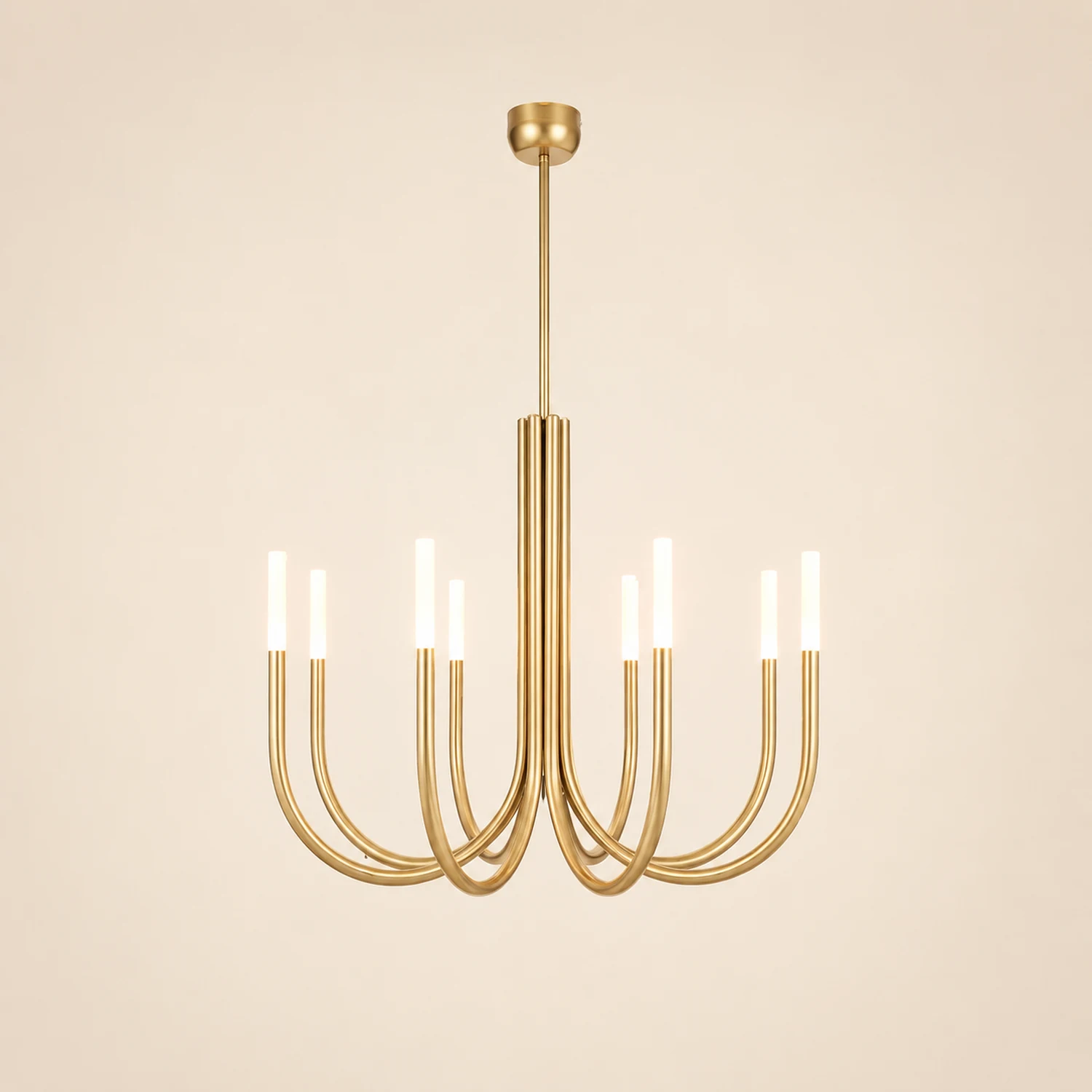 Rousseau 8-Light Brass Candle Chandelier - Lumpaz
