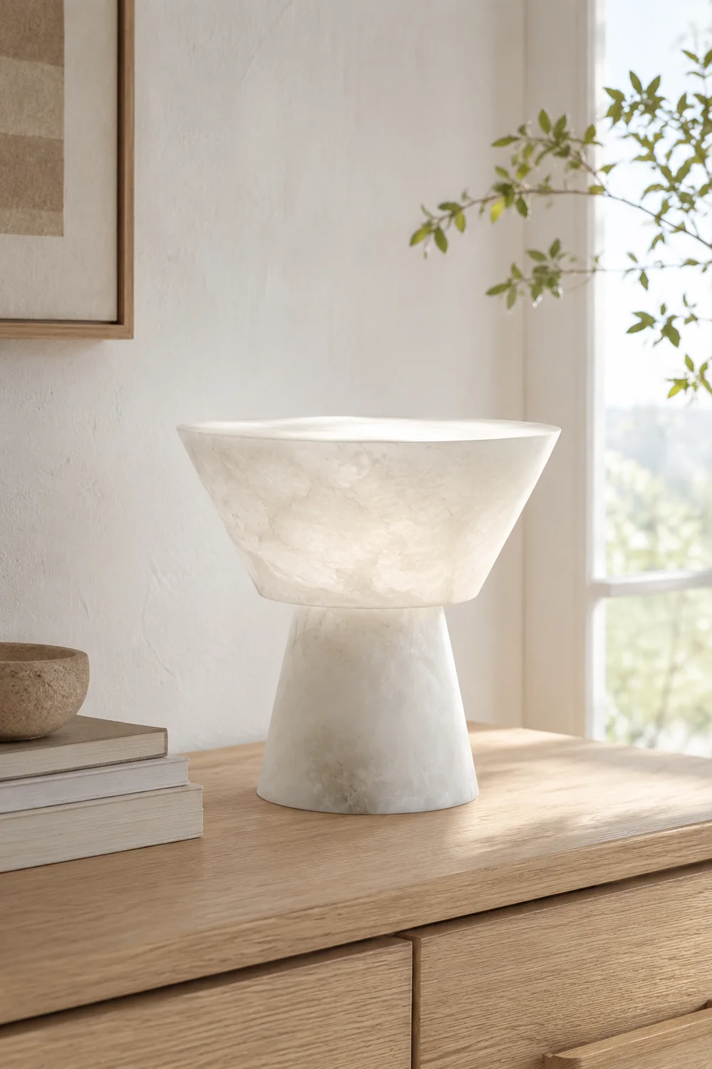 Conical Alabaster Table Lamp - Lumpaz