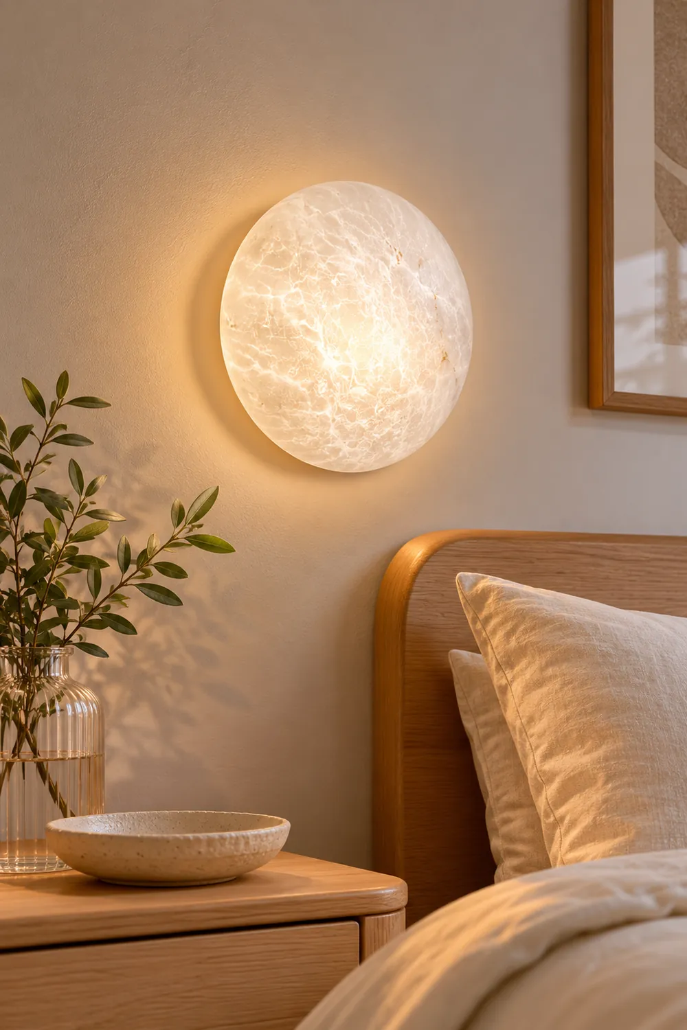 Lunar Glow Alabaster Wall Light - Lumpaz