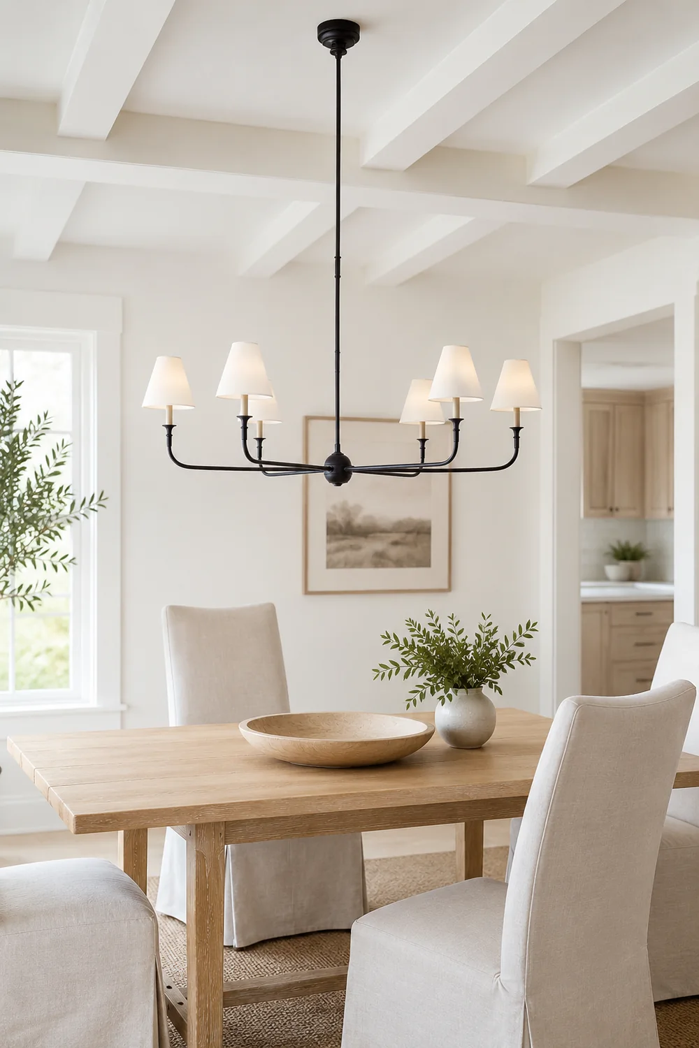 6-Arm Black Metal Chandelier - Lumpaz