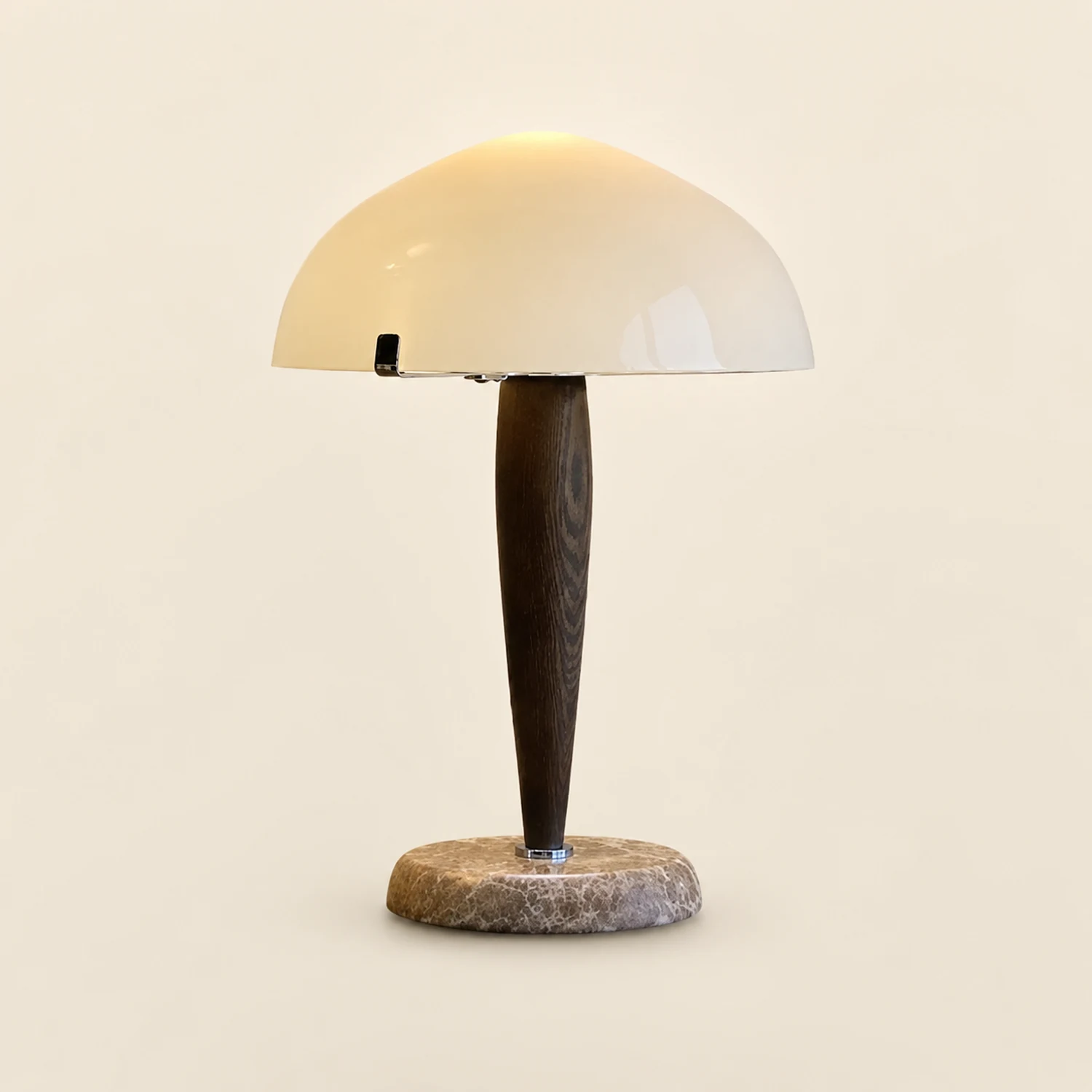 Scandi Walnut Dome Table Lamp - Lumpaz