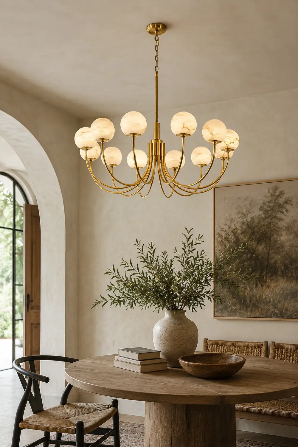 Aurelian Alabaster Globe Chandelier - Lumpaz