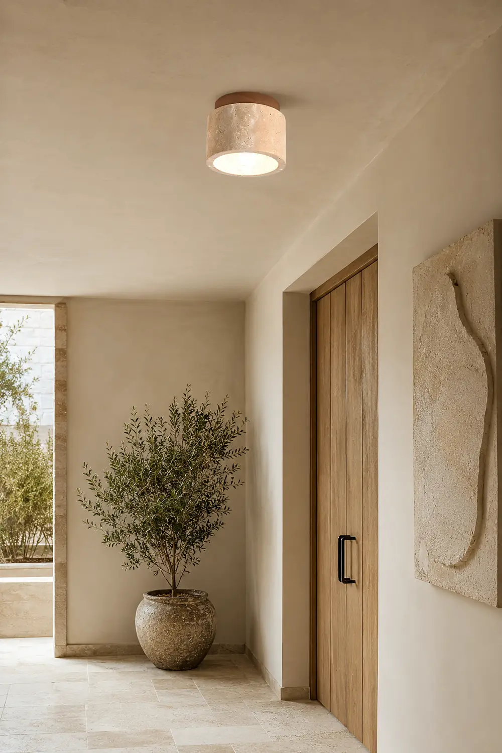 Minimalist Rustic Stone Ceiling Light - Lumpaz