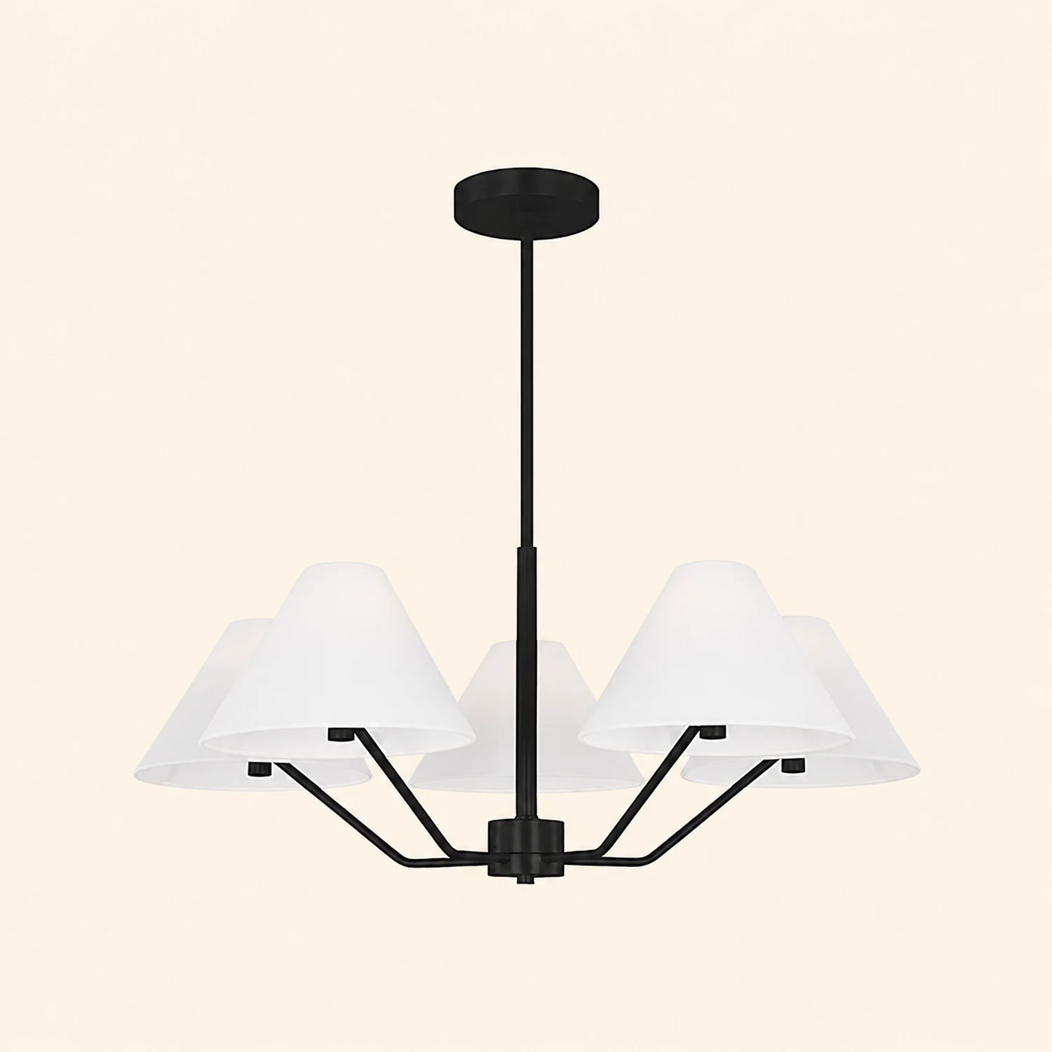 Minimalist Black Fabric Shade Chandelier - Lumpaz