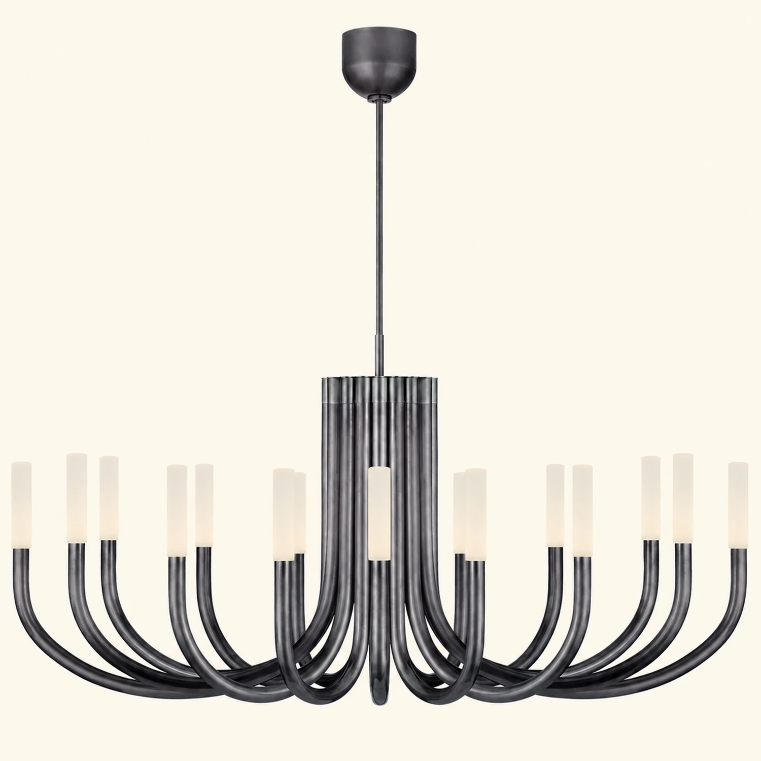 Rousseau Modern Black Linear Candle Chandelier - Lumpaz