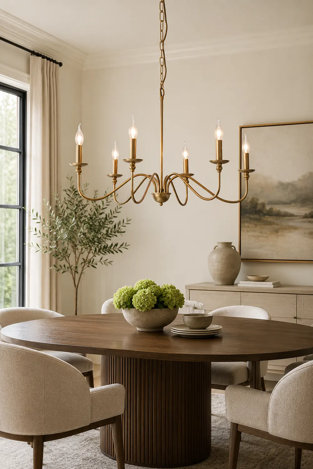 Classic Brass 6-Light Candle Chandelier - Lumpaz