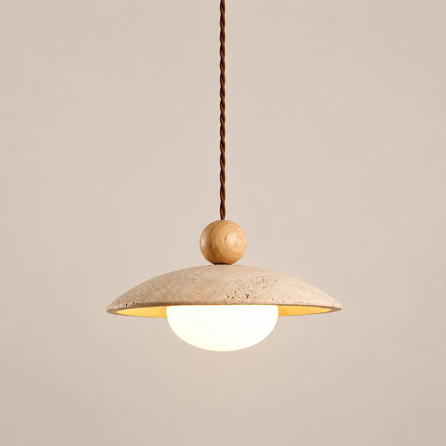 Scandinavian Travertine Disc Pendant Lamp - Lumpaz