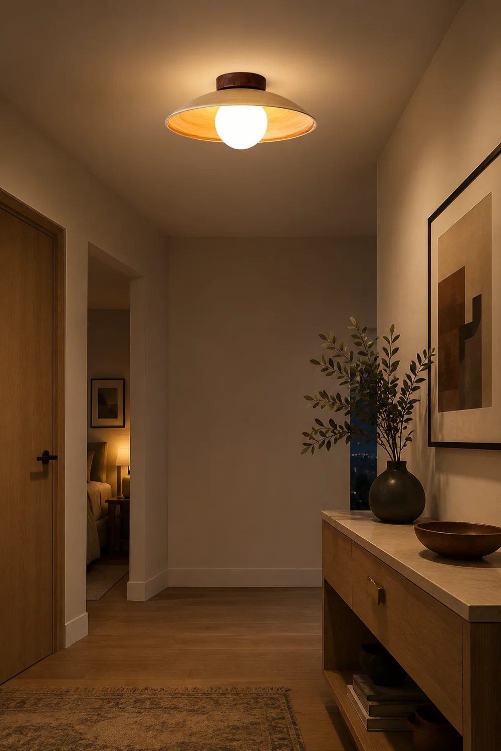 Vintage Wood Dome Ceiling Light - Lumpaz