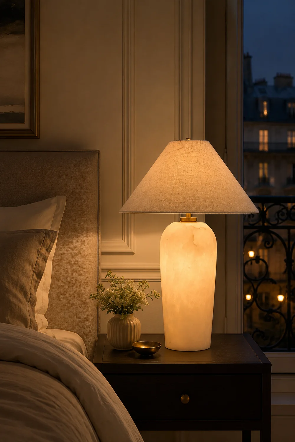 Carter Natural Stone Shade Table Lamp - Lumpaz