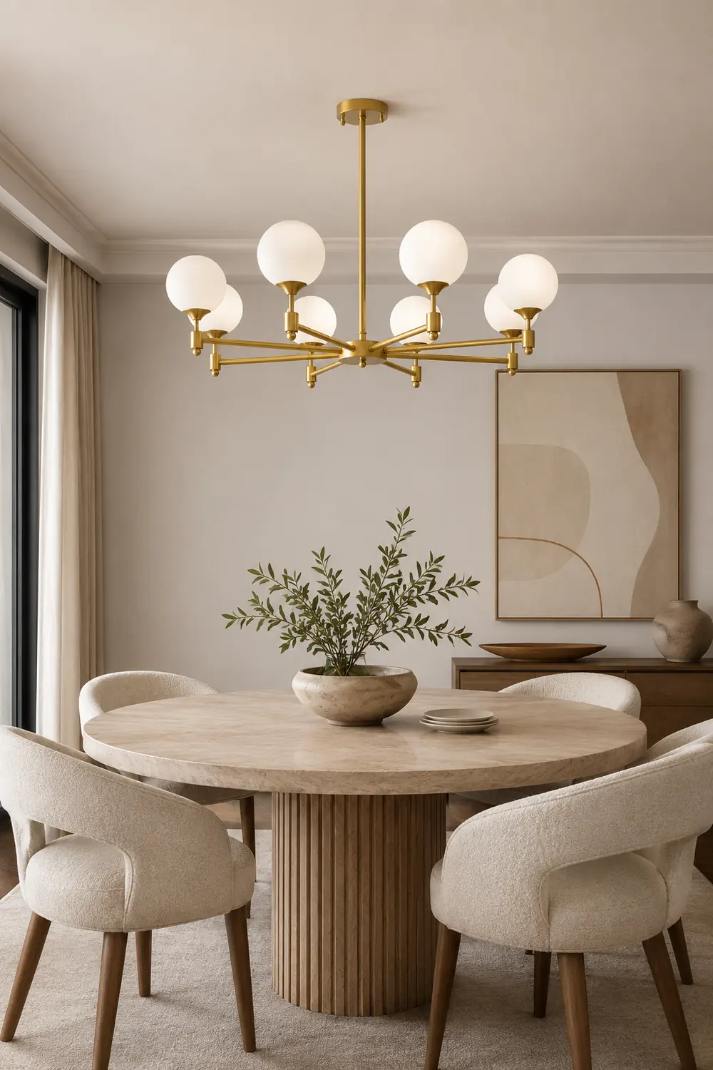 Brass Globe Mid-Century Modern Chandelier - Lumpaz