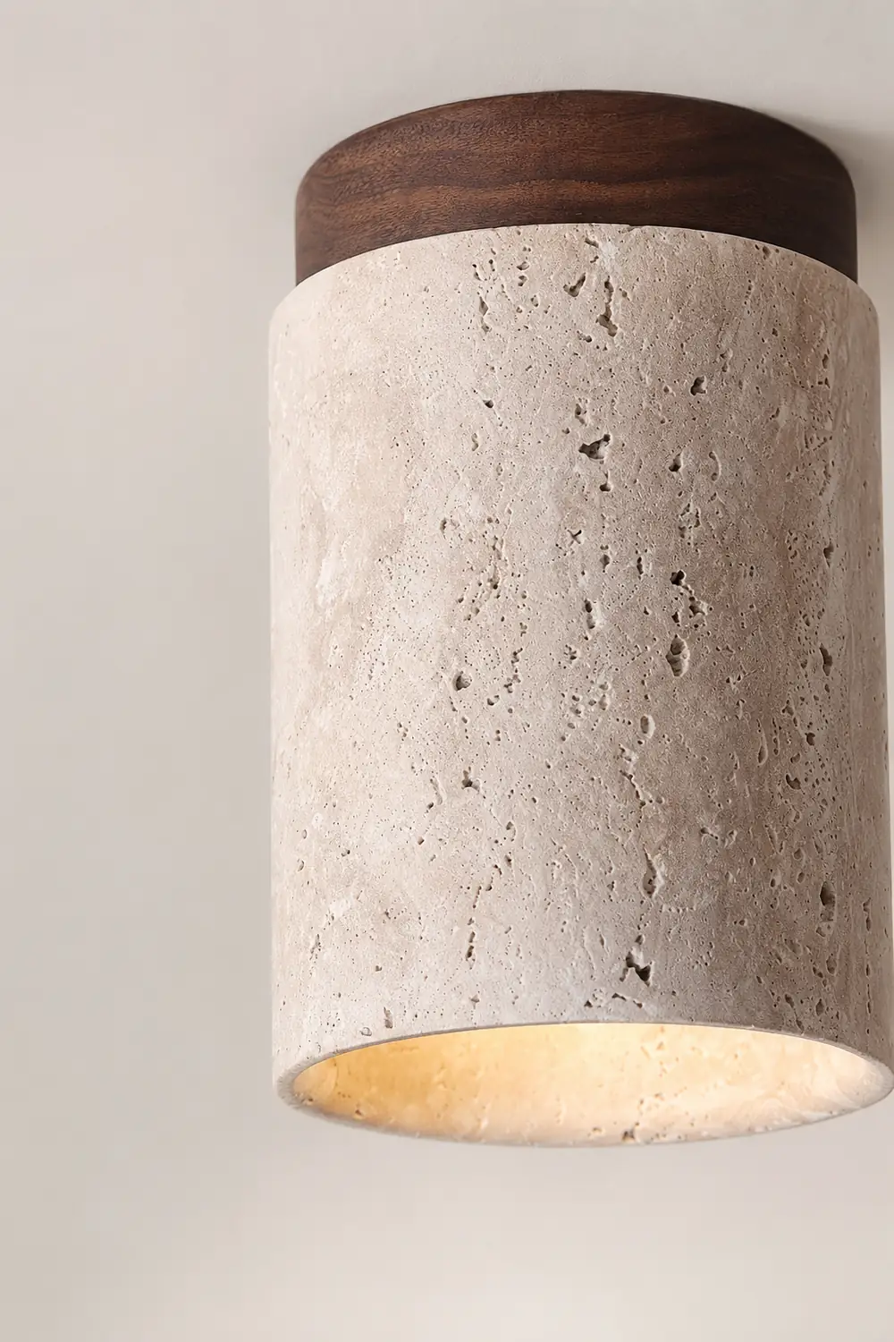 Wood and Stone Modern Flush Mount Light - Lumpaz