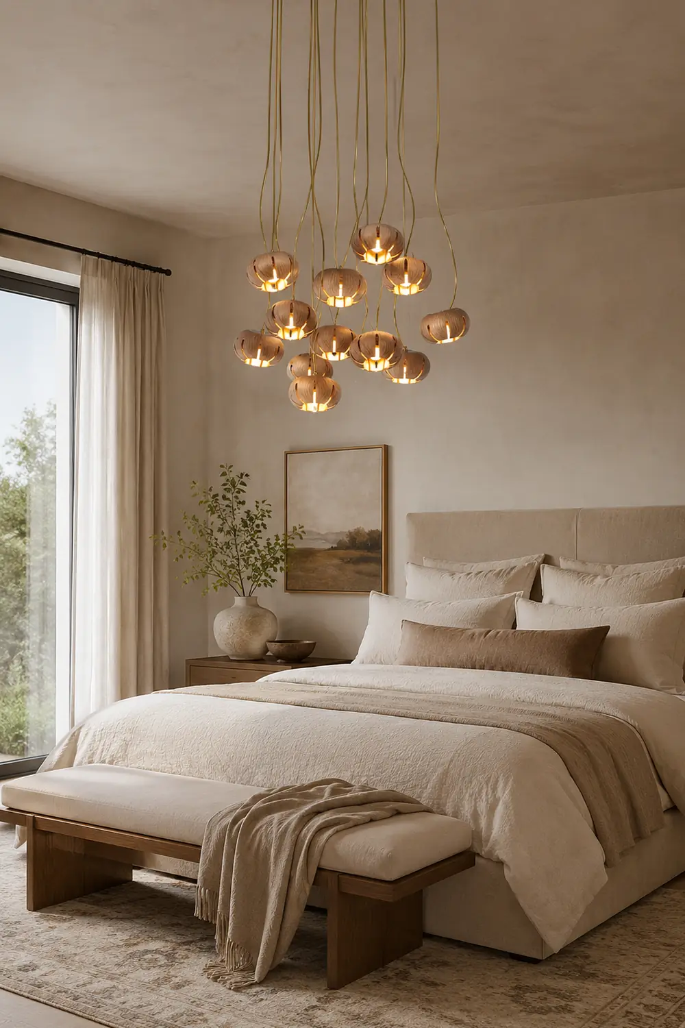 Wood Pumpkin Cluster Chandelier - Lumpaz