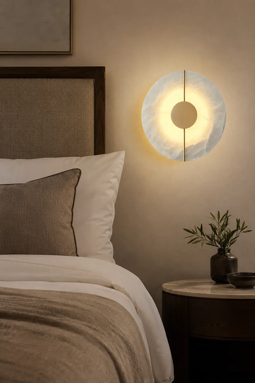 Zen Harmony Round Marble Wall Light - Lumpaz