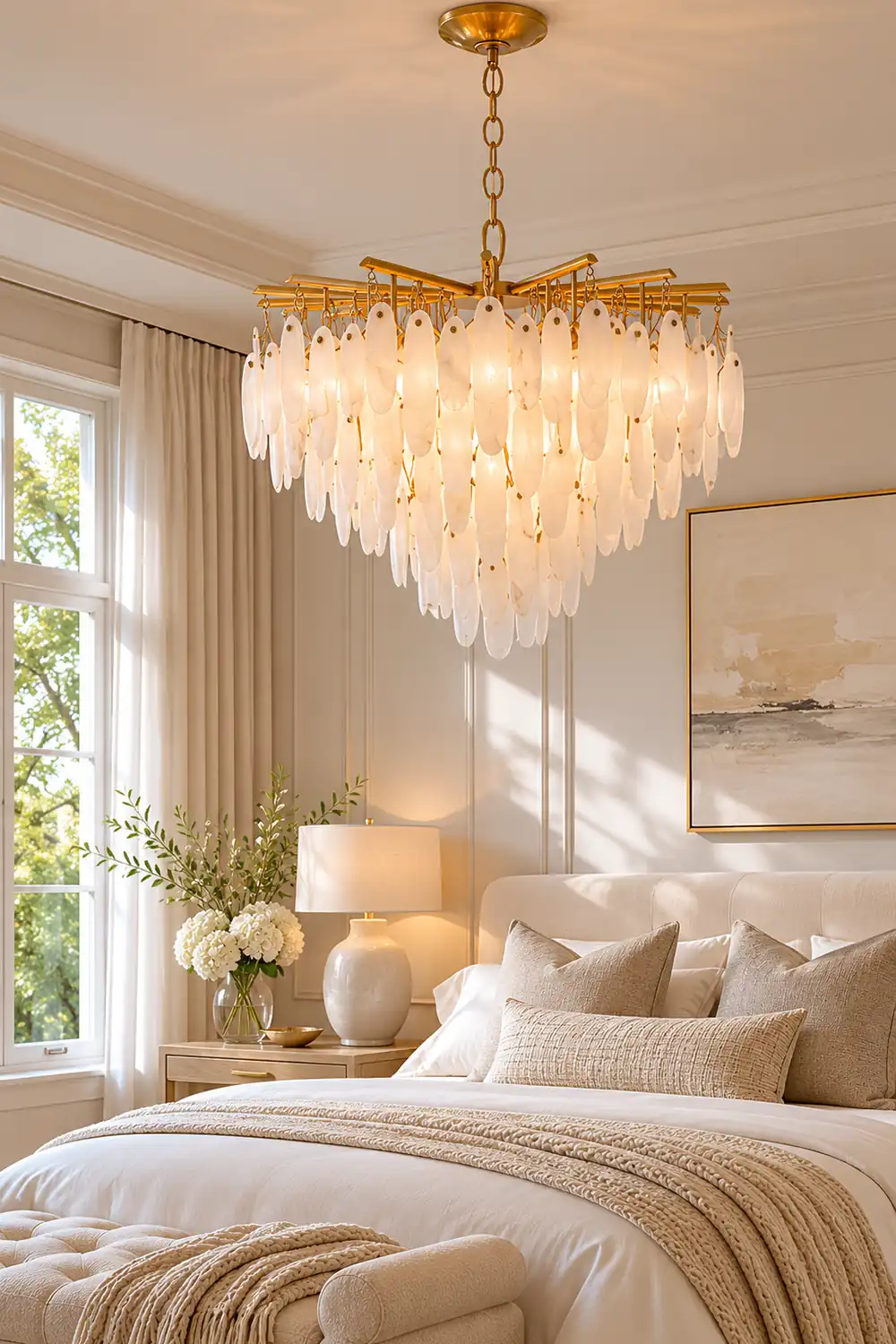 Cora Opulent White Waterfall Chandelier - Lumpaz