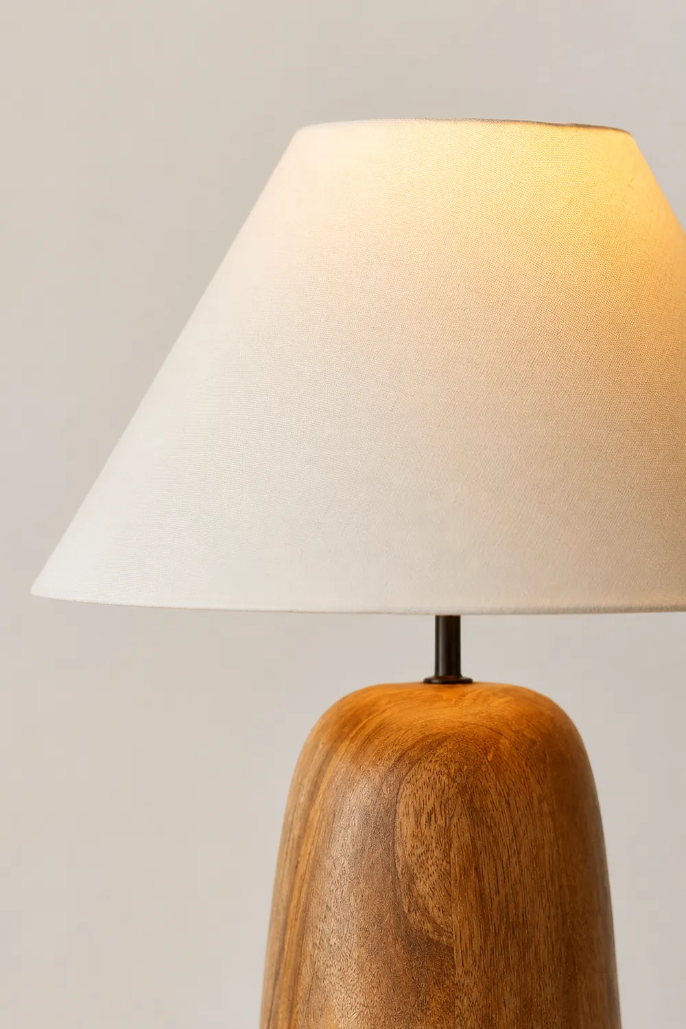 Grooved Country Wood Table Lamp - Lumpaz