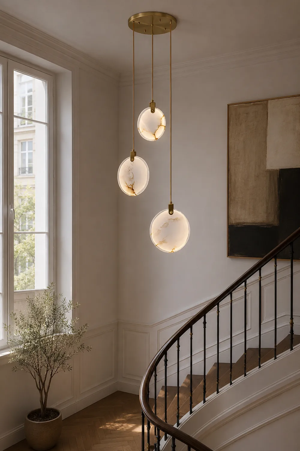 Tiered Alabaster Staircase Chandelier - Lumpaz