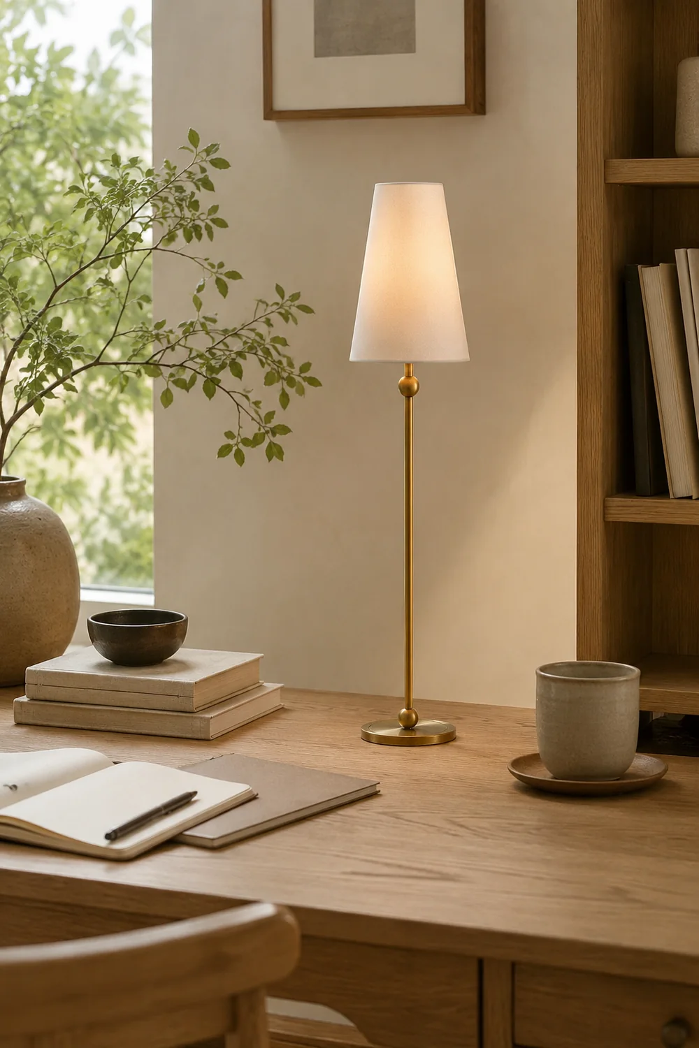 Palmer Slim Brass Accent Table Lamp - Lumpaz