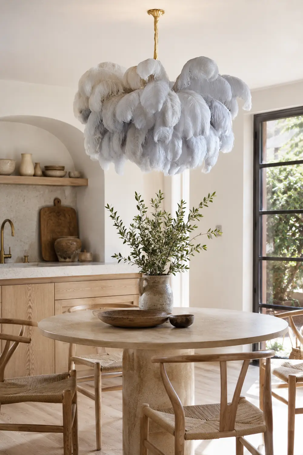 Colorful Ostrich Feather Chandelier - Lumpaz