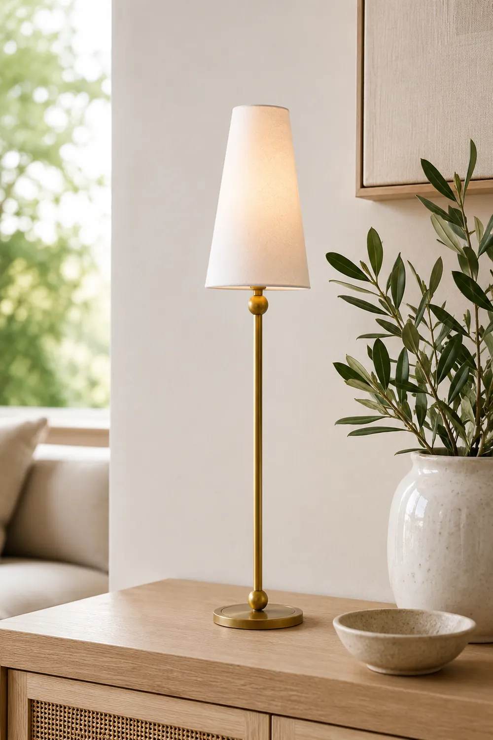 Palmer Slim Brass Accent Table Lamp - Lumpaz