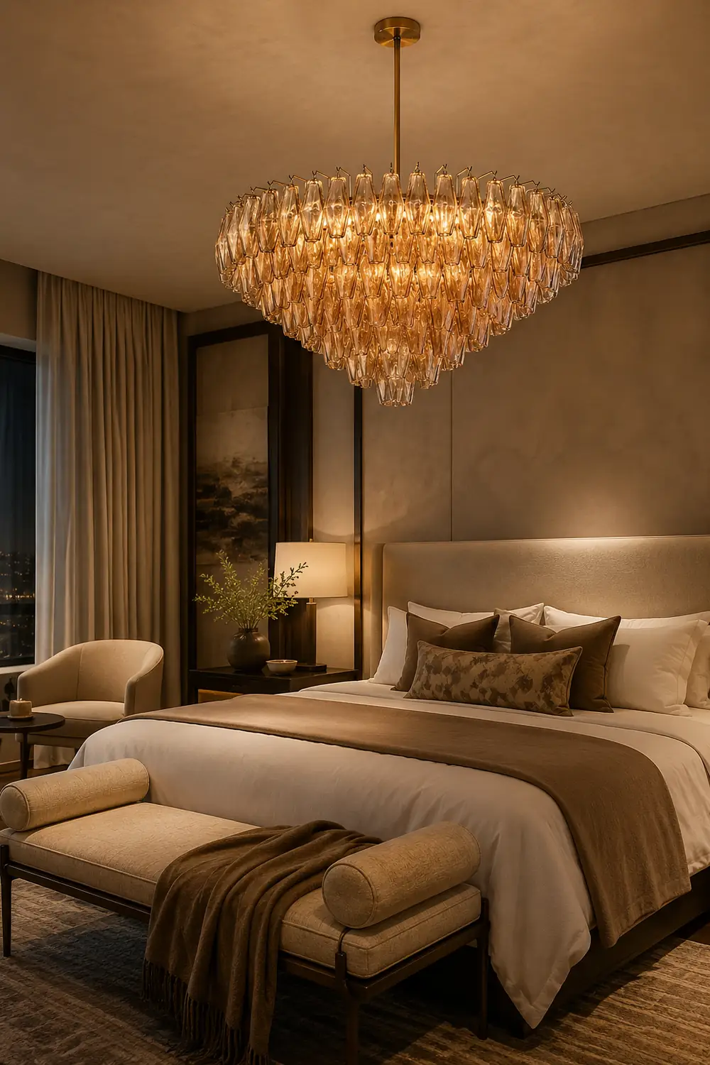 Amber Murano Glass Round Chandelier - Lumpaz