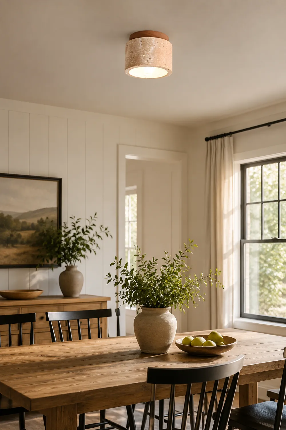 Minimalist Rustic Stone Ceiling Light - Lumpaz
