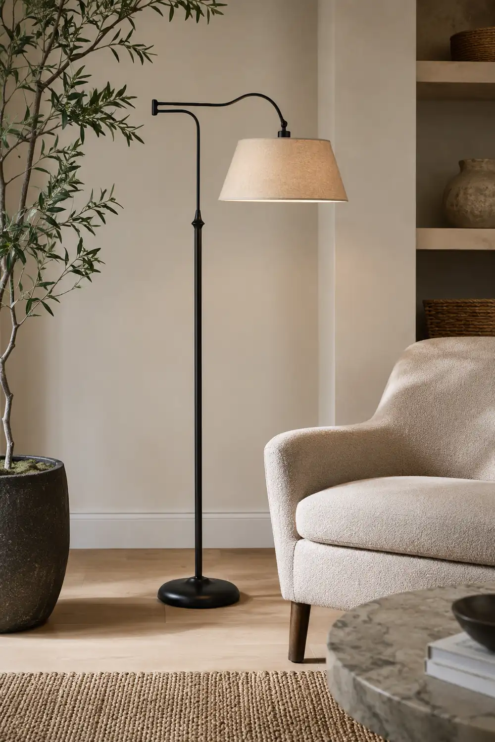 Adesso 3349-26 Rodeo Linen Floor Lamp - Lumpaz