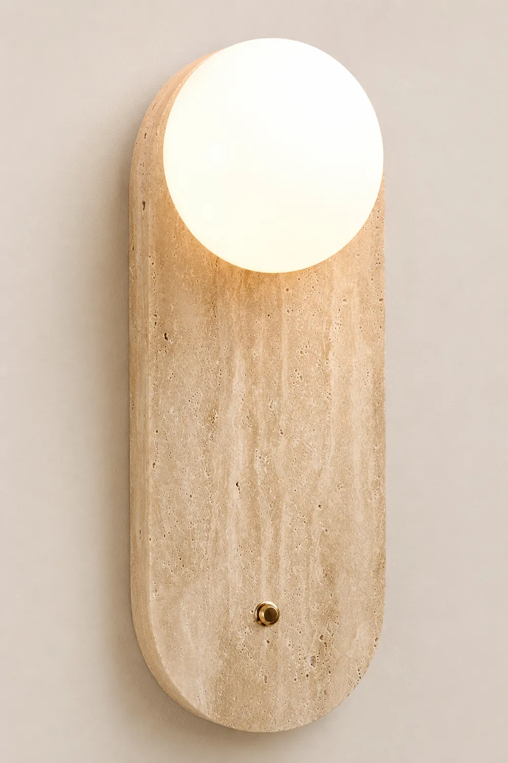 Yellow Oval Travertine Wall Sconce - Lumpaz