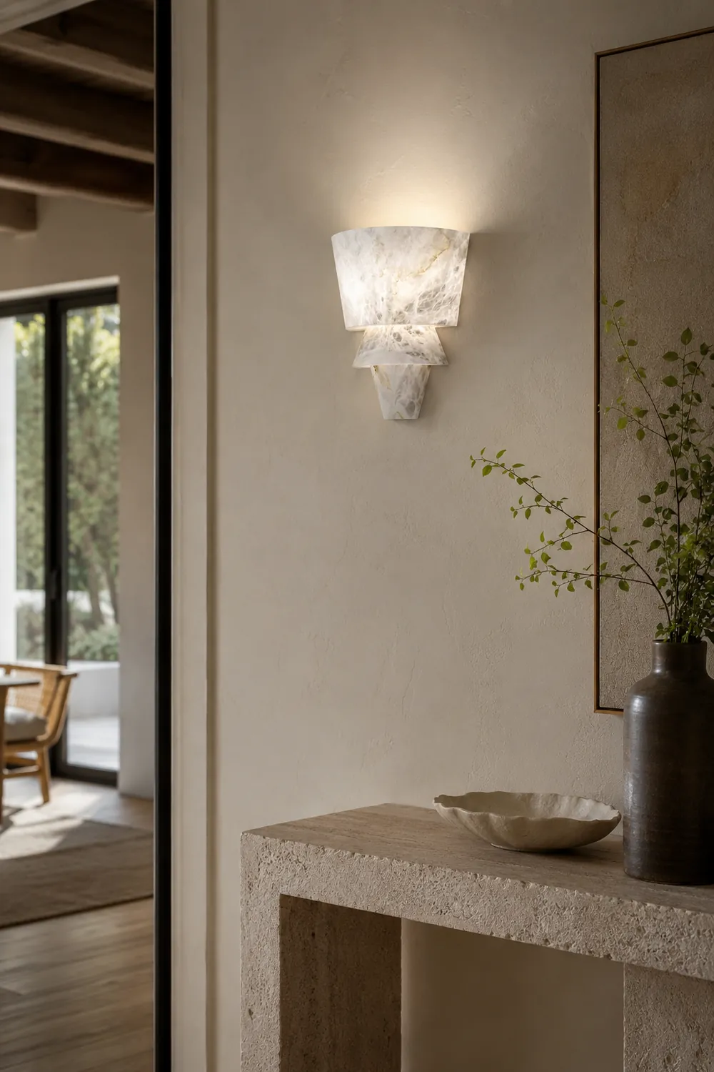 Geometric Alabaster Wall Lamp - Lumpaz