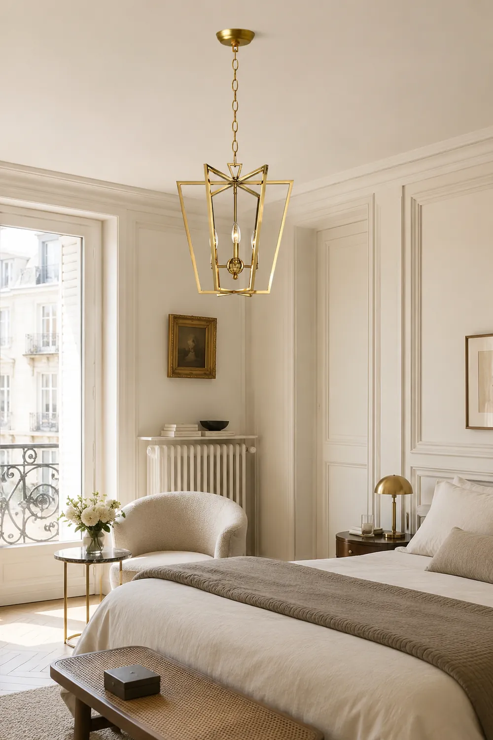 Frame gold cage chandelier - Lumpaz