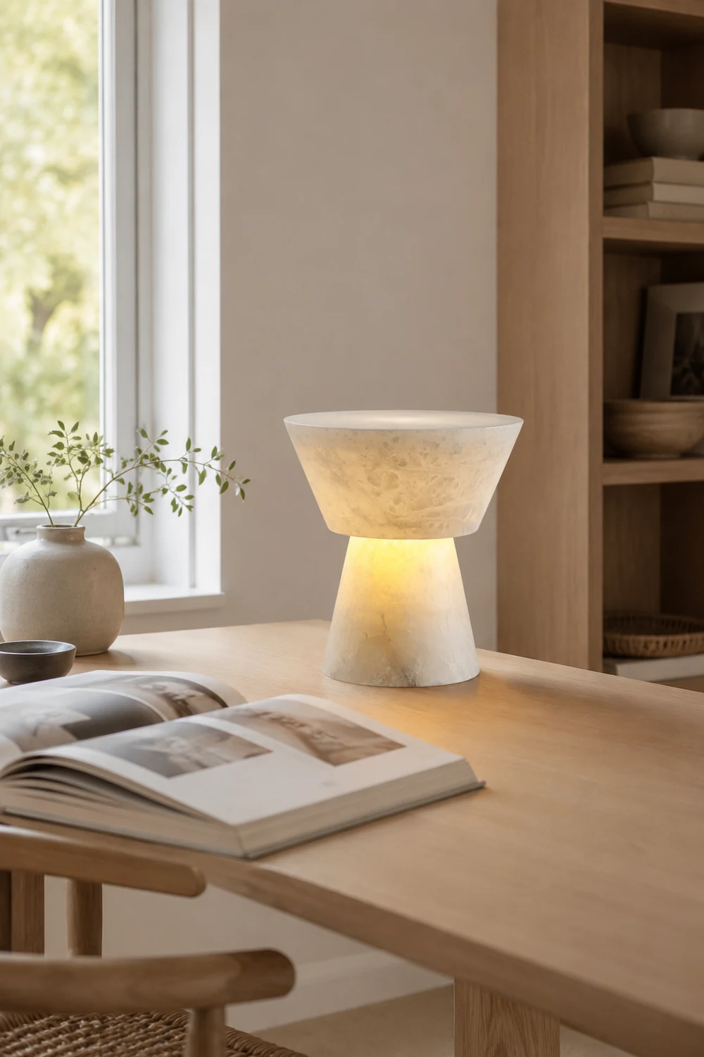 Conical Alabaster Table Lamp - Lumpaz