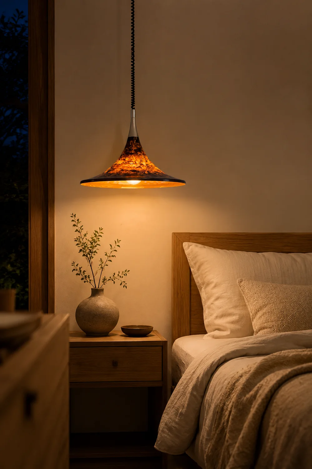 Vintage painted adjustable Pendant Light - Lumpaz