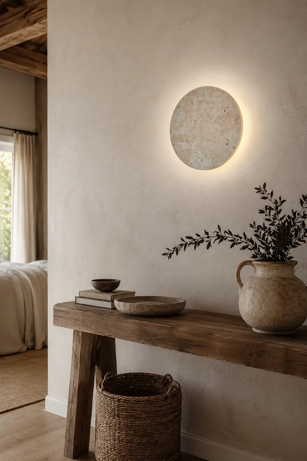 Round Natural Stone LED Wall Light - Lumpaz