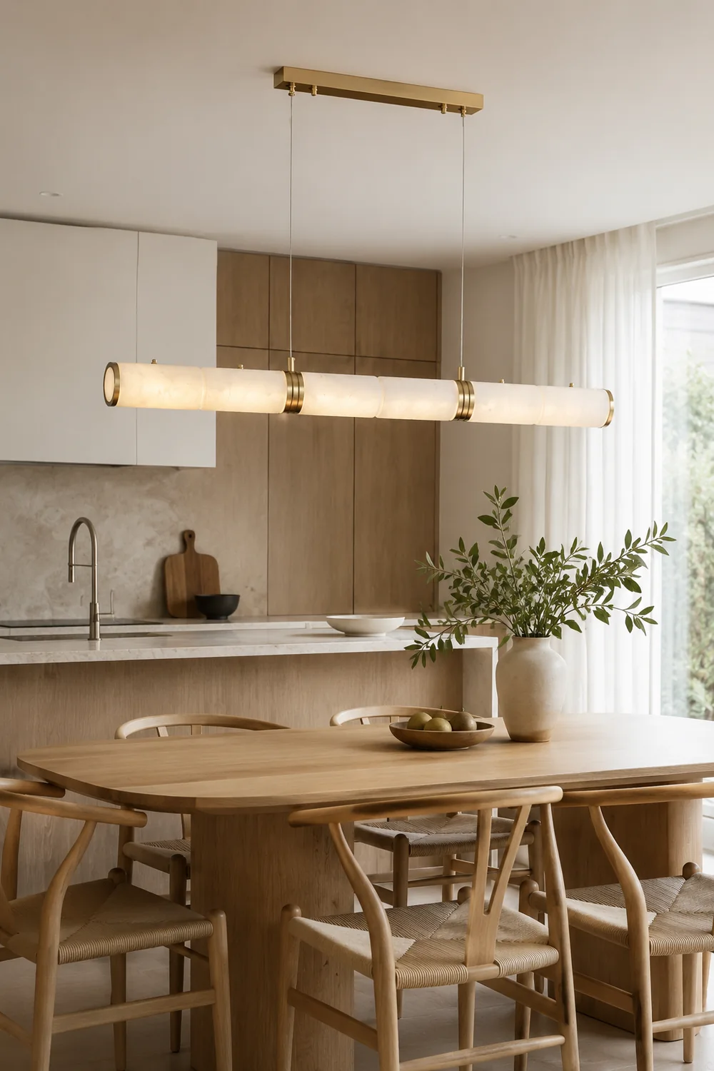 Alabaster Column Linear Chandelier - Lumpaz