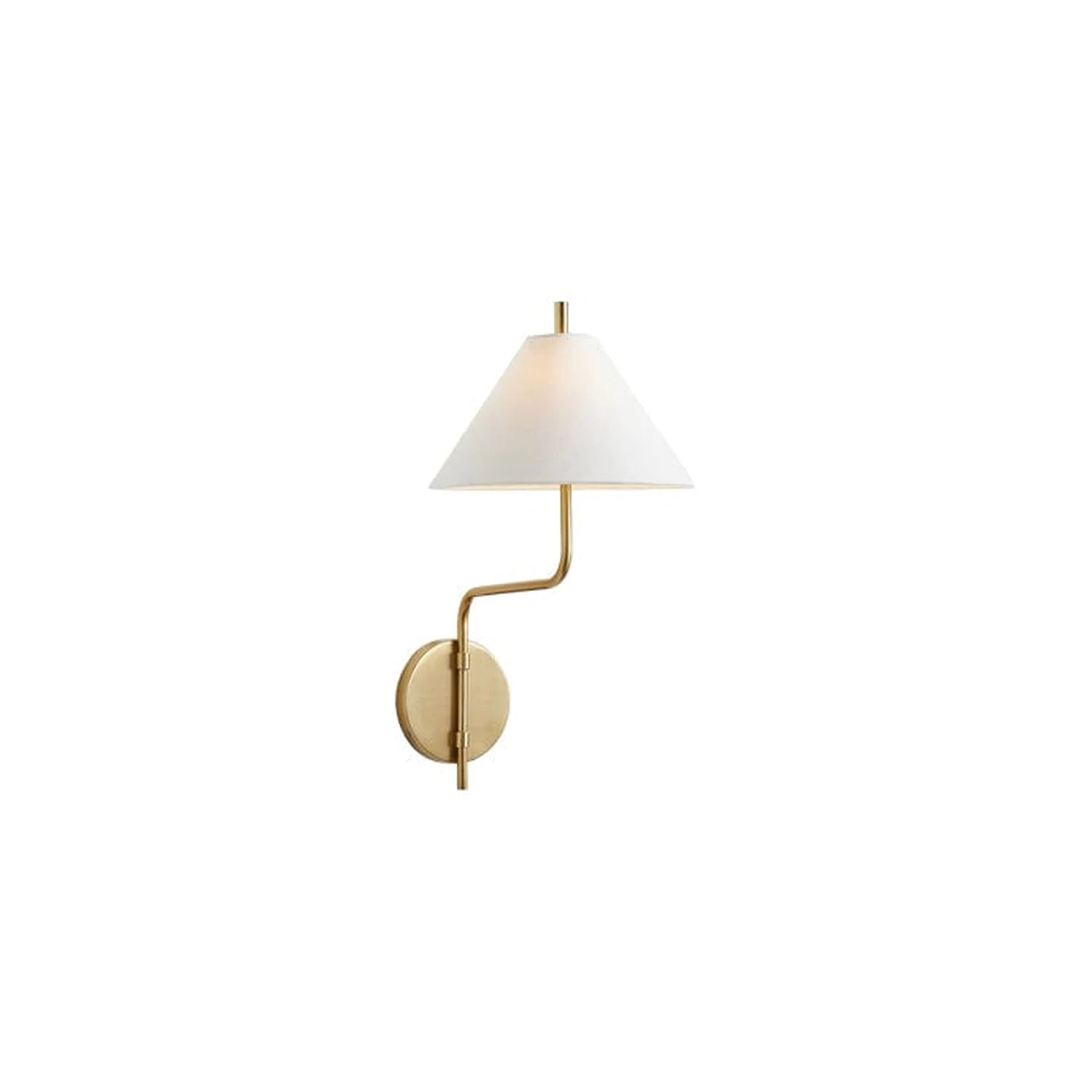 Fabric Lampshade Brass Curved Wall Lamp - Lumpaz