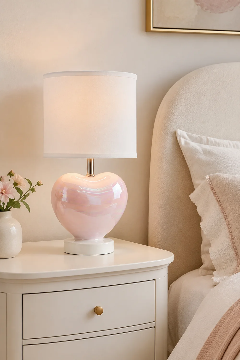 Pearlescent Heart Shape Table Lamp - Lumpaz
