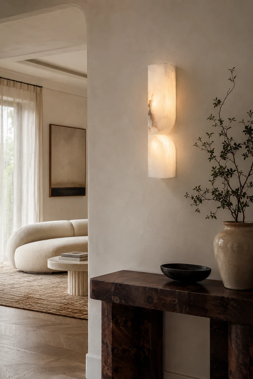 Double Curve Alabaster Wall Light - Lumpaz