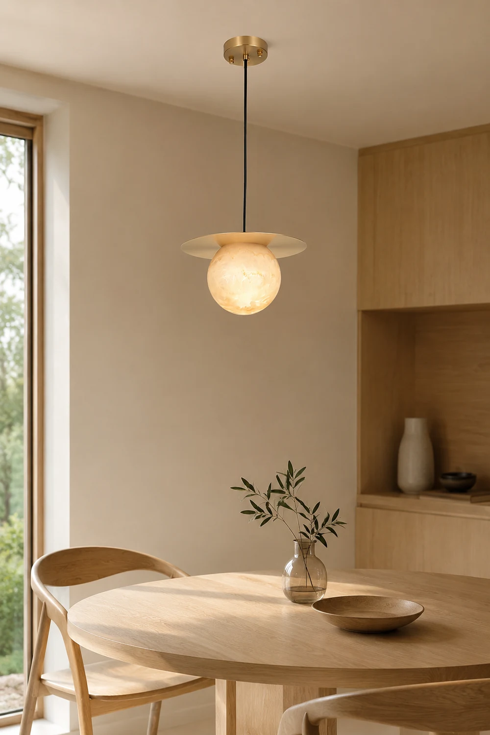 Disc Alabaster Pendant Light - Lumpaz