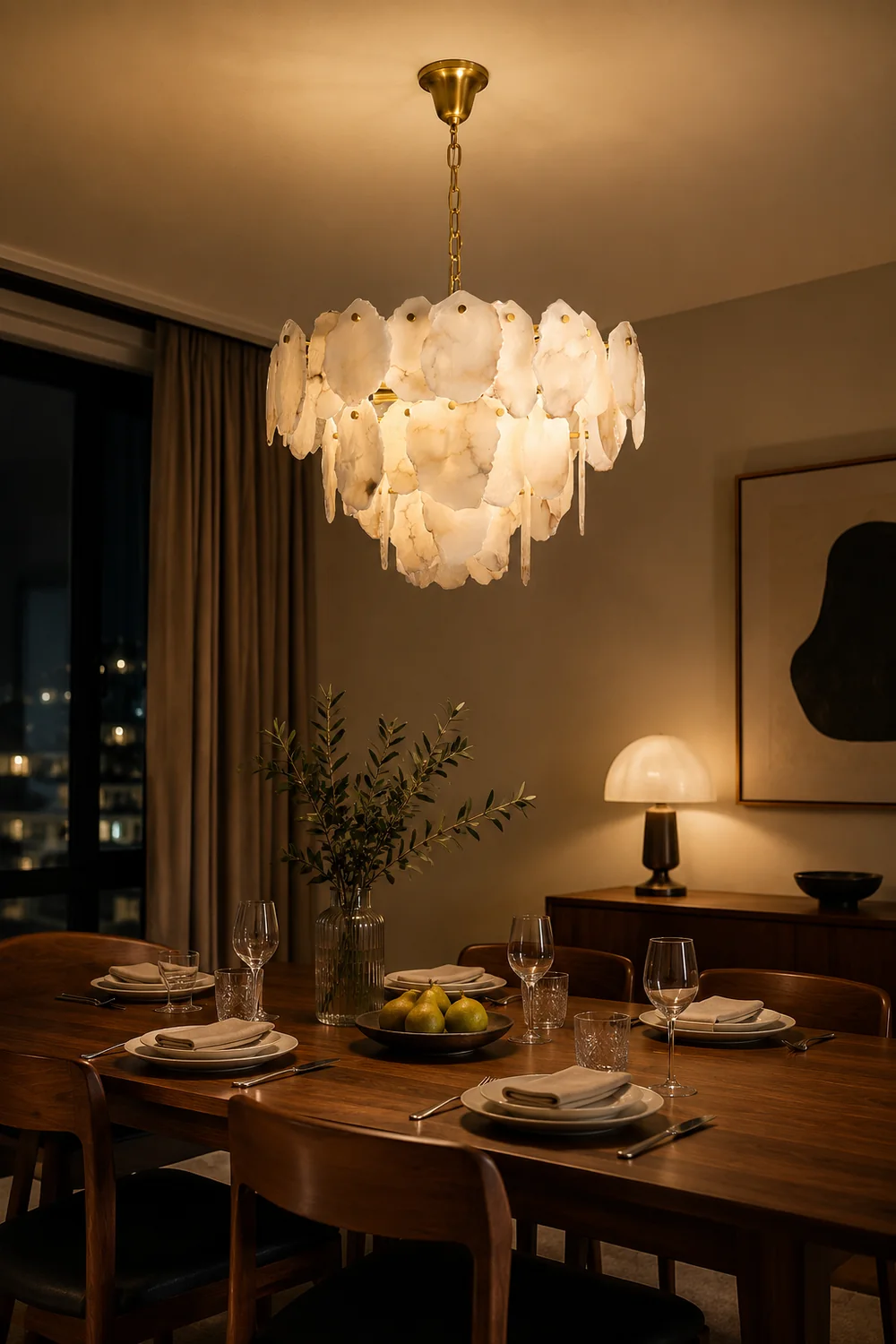 Gloire Luxury Alabaster Chandelier - Lumpaz