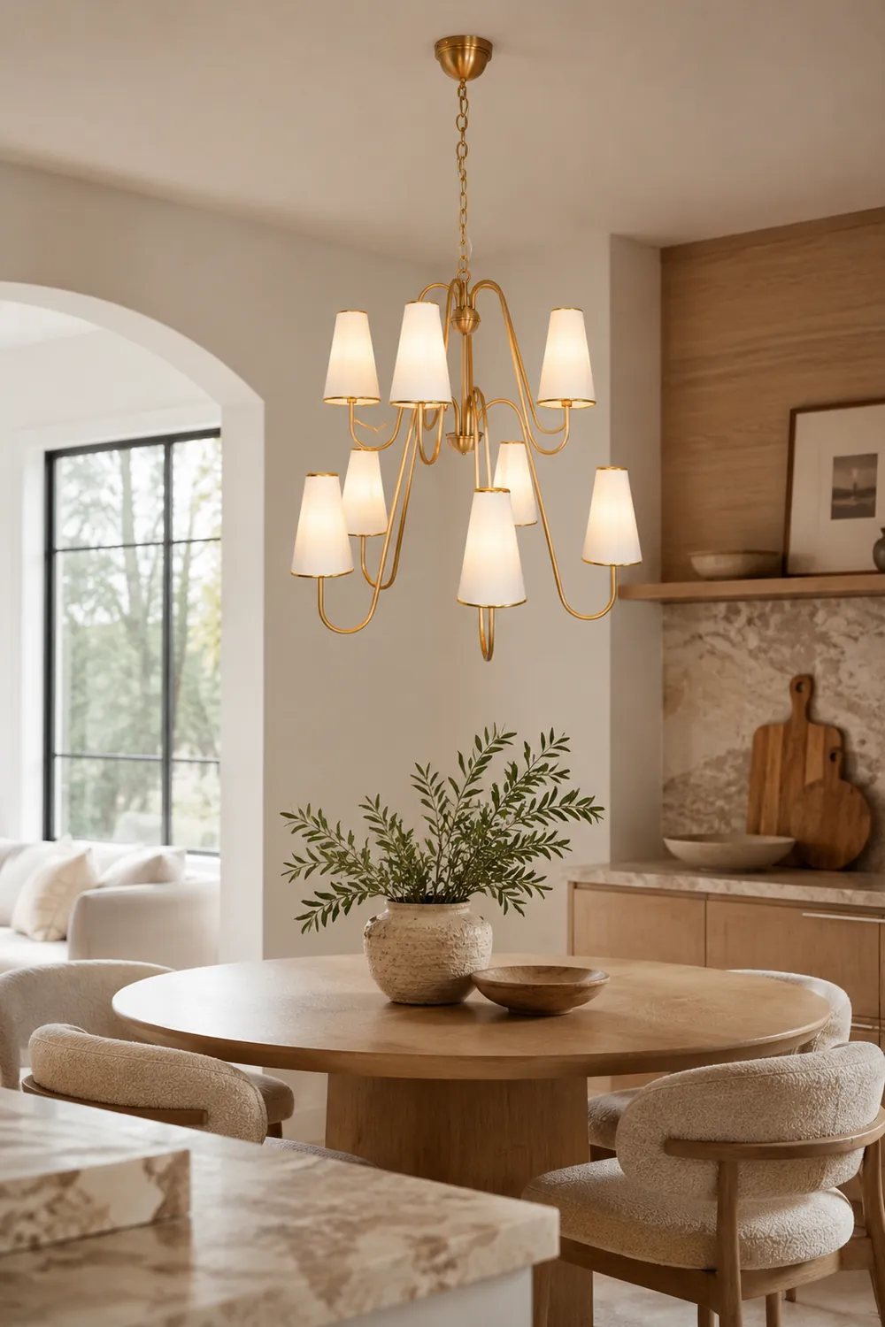 Gold Two-Tier Montreuil  Chandelier - Lumpaz
